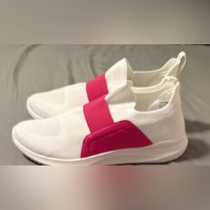 Torrid White and Pink Slip-On Sneakers